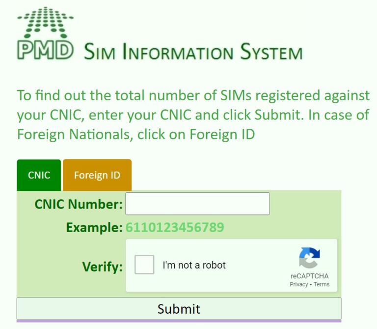 Check 5 Cnic Sims Numbers Registered on Your Cnic Free of Cost 3 Cnic Sims Numbers